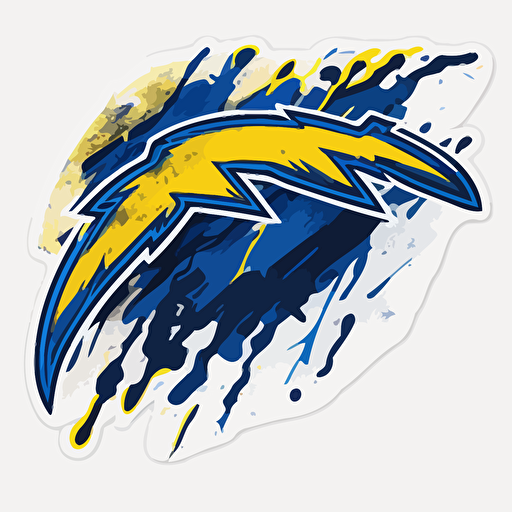 vector image, sticker, los angelas chargers thunderbolt, minimalist image
