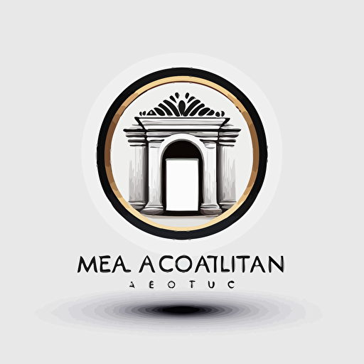 iconic vector logo for an art gallery white background