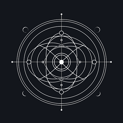 atomic orbital, style of simple vector geometric diagram,