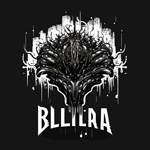 billain antireal brutal cyberneuro logo. Black and white vector