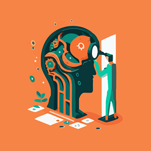 flat vector illustration of The first AI search truly optimized for business and dev teams, alike.