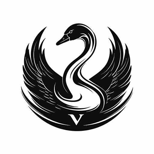 iconic pictorial logo of cygnus swan under the text "NOX", black vector, white background