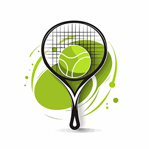 tennis ball logo with two tennis rackets in the background. white background. vector