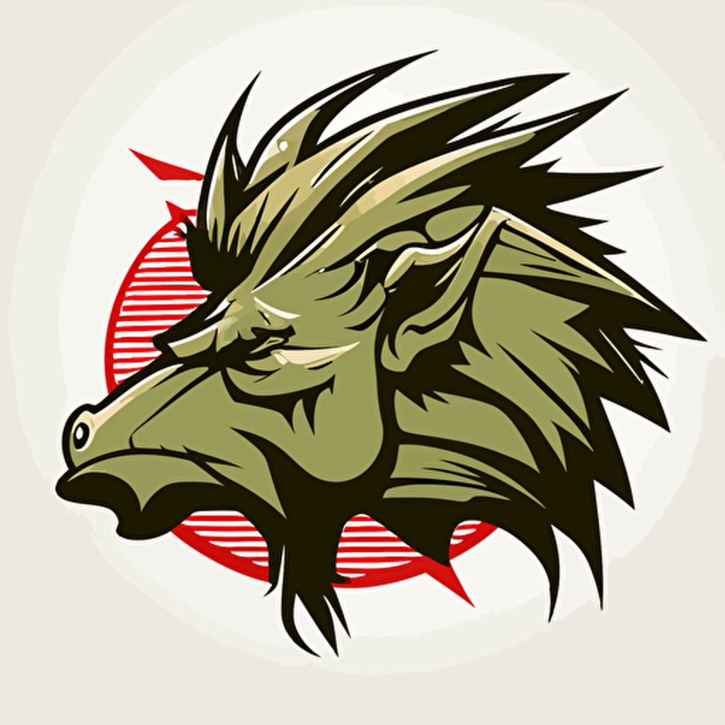 warthog, headshot, vector logo, vector art, emblem, simple, cartoon, 2d