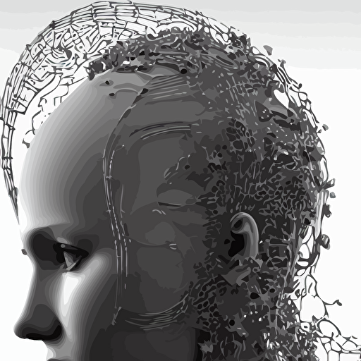 black white complex 3d render beautiful profile woman face vegetal dragon cyborg 150 mm beautiful natural soft light moon rays silver details magnolia stems roots fine lace maze like mandelbot fractal silver metallic armour anatomical facial muscles cable wires microchip elegant highly detailed rim light octane render h r giger style