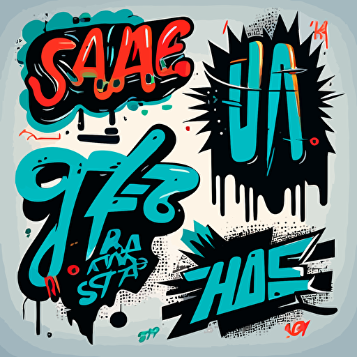 vector illustration of grafiti font tag , style of Basquiat and other styles
