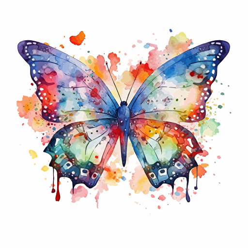 watercolor butterflies, vector