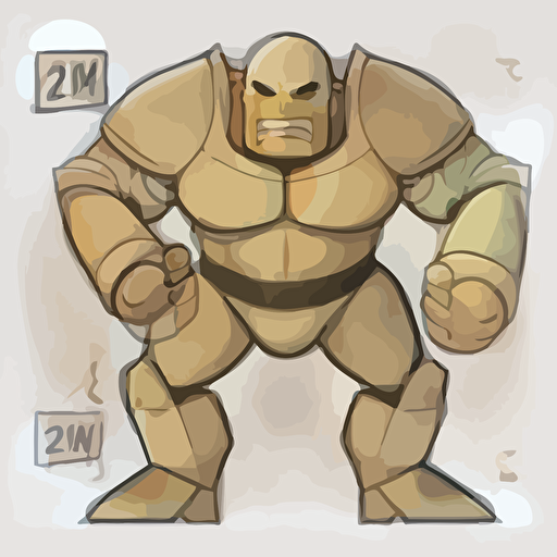 golem on new years eve, vector logo, vector art, emblem, simple cartoon, 2d, no text, white background