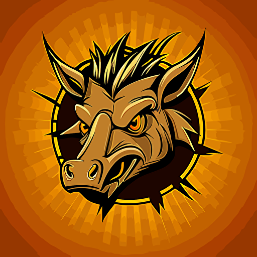 warthog, ice burning wheel background, head shot, cartoon eyes, friendly but focused, vector logo, vector art, emblem, simple, cartoon, 2d