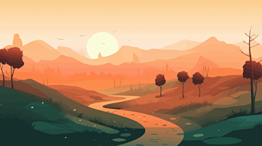 vector illustration of Landscape with many unclear paths.
