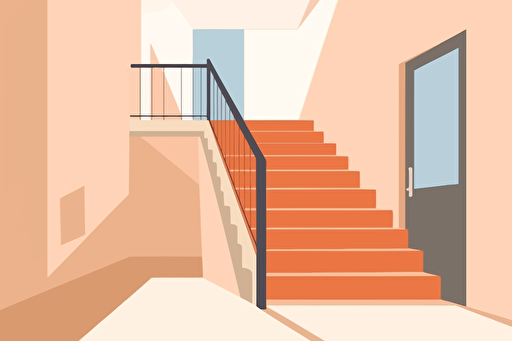 staircase, simple vector style,