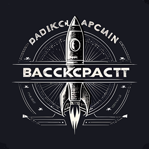 rocket company logo. blueprint look. vector design. company name Rocket Design Lab