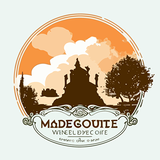 vector logo featuring sillhouette of baked goods, 5 colours, elegant, in the style of claude monet against a white background