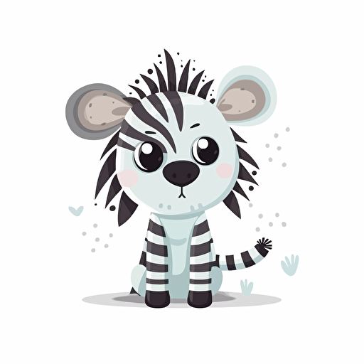 cute zebra, cartoon style, 2d clipart vector, creative and imaginative, hd, white background