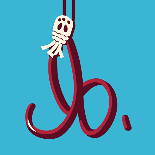 noose from the board game Clue in a vector art cartoon style, flat color, solid color background