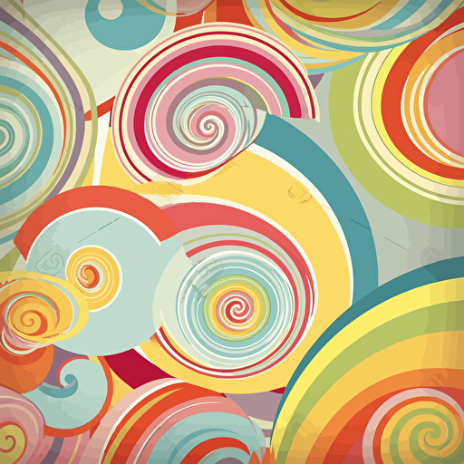 retro candy swirls and stripes, vector, delicious colours