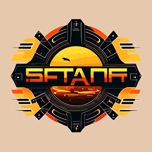 sci-fi logo flat vector hd
