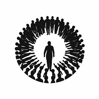 offline crowd control logo, black and white, vector white background