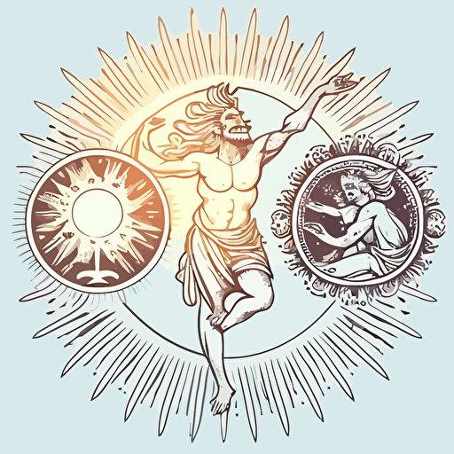 authentic joy power balance sattvic wisdom sun moon masculine feminine energy principles asana shankara upanishad veda meditation isometric hand drawn sketches line drawing illustration vector