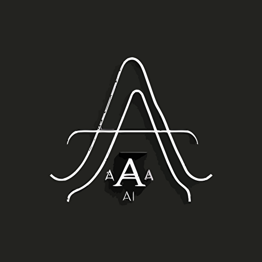 a lettermark of letter A, logo, EKG signal, vector, sleak design, minimalist,