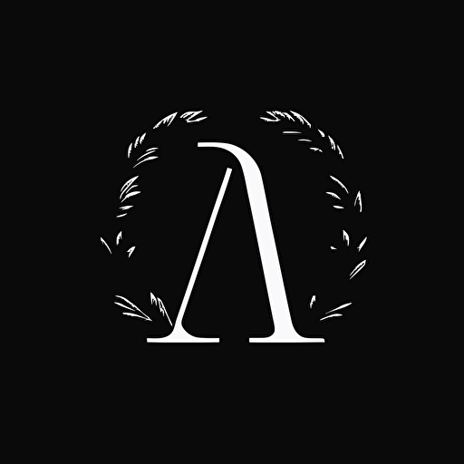 iconic logo with letter A and D , vector, white on black background minimal