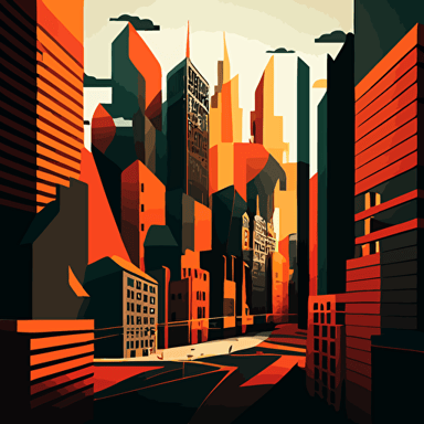 contemporary layered vector illustration of city