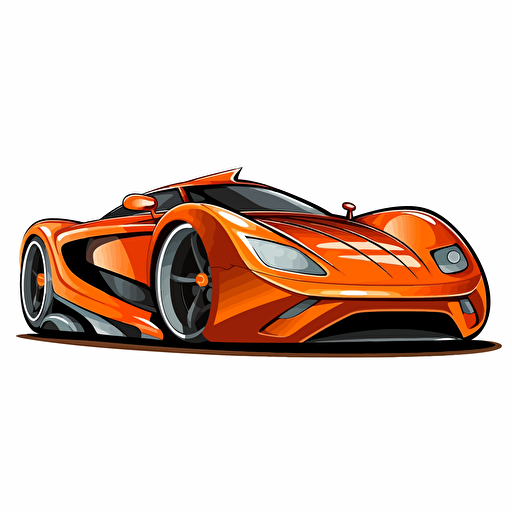 fast looking cartoon car, vector art, white background