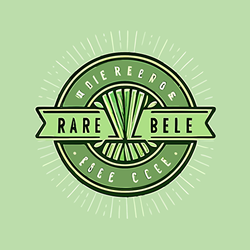 very simple vector logo of a veggie slicer product. Light green color.