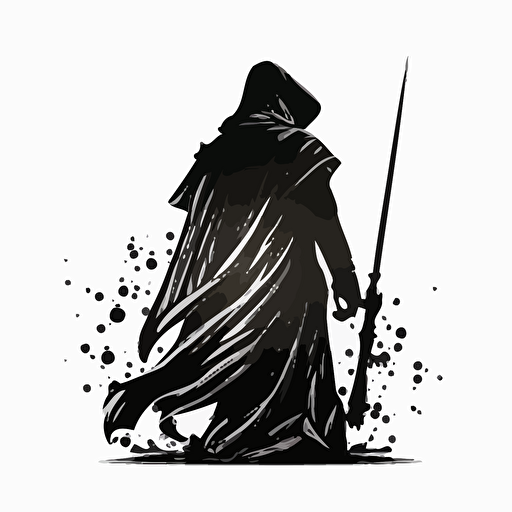 all black clean vector star wars jedi white background