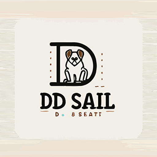 single logo design of letter 'DL PET STUDIO', vector, company logo, flat, clean, simplicity, embroidery sense