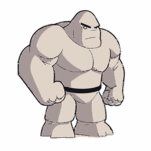 golem, vector logo, vector art, emblem, simple cartoon, 2d, no text, white background