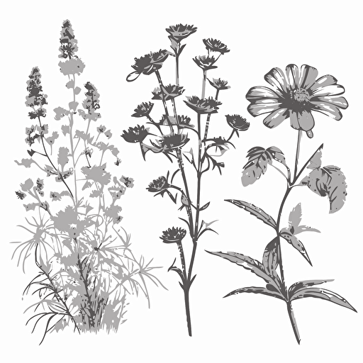 pdf vector drawings of wildflowers