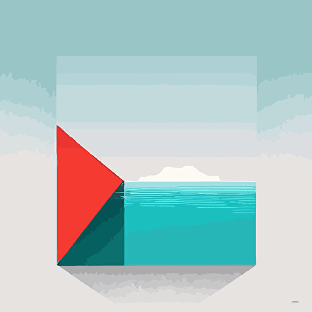 flat geometric vector, ocean, simple minimal, abstract, minimalistic, by Ivan Chermayeff**