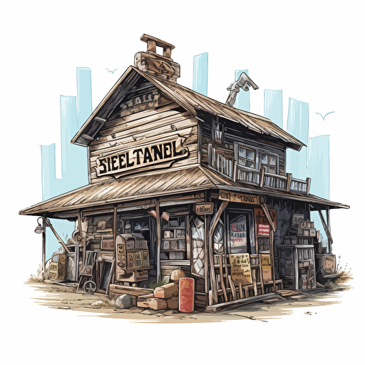 vector drawing of a general store