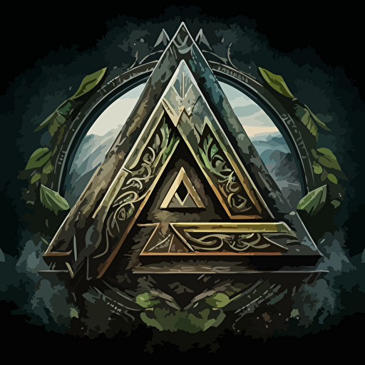 a high quality vector logo of the valknut, very detailed, centered