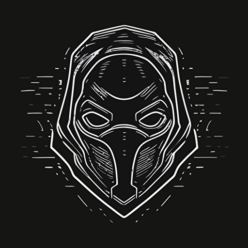 minimal line logo of a gaming mask, vector,