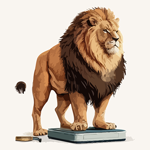 vector lion litting weigh