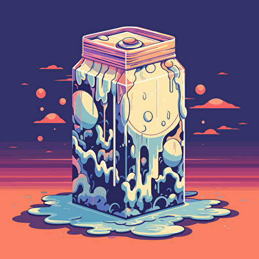 a carton of milk laying vector lofi