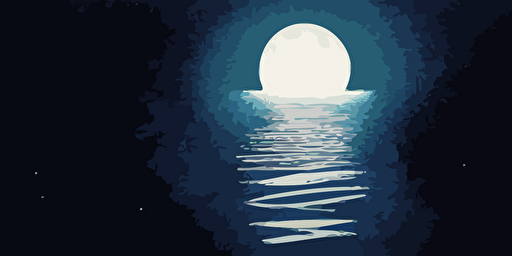vector style simple moon image, gothic, dark colours