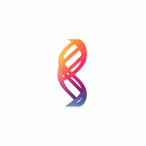 flat vector logo of DNA, gradient, simple minimal, white background, by Ivan Chermayeff