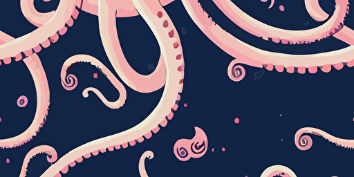 a vector style illustration of a monster with tentacles, goth punk style, colourful, paper texture, grainy