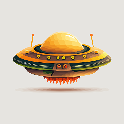 simple ufo, vector, game art, white background