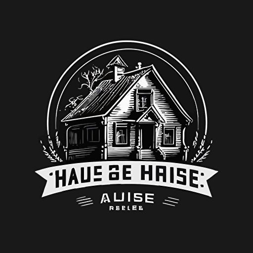 create a simple house logo vector style black and white