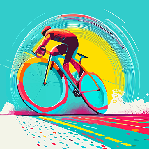 fixie bicycle doing a wheelie, the bike has large tires, vector image by David Hockney, nothing in background