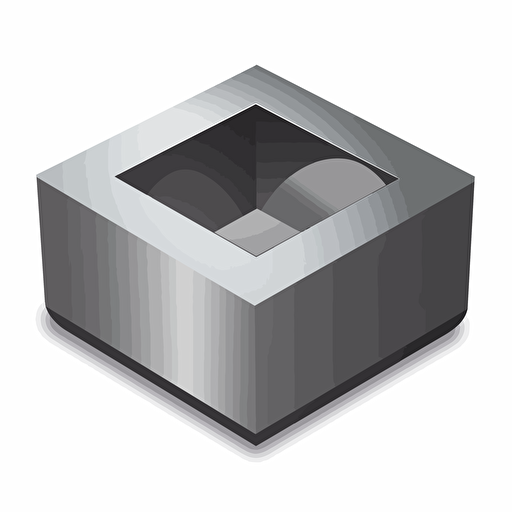 Simplified flat art vector image of a steel square on white background 3