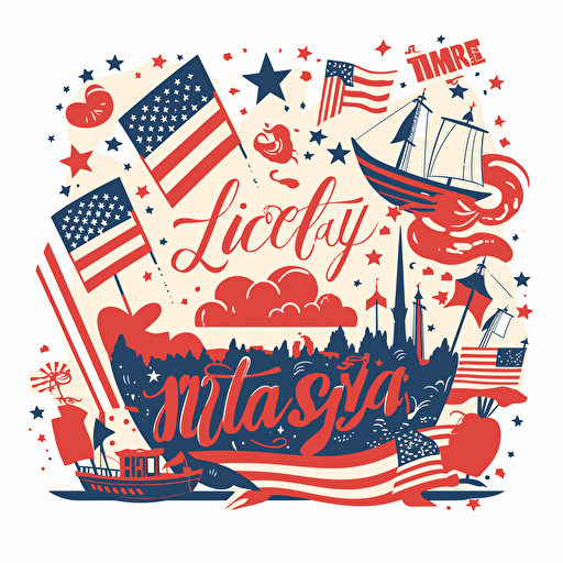 vector illustration of America 4th of July 1776. Historical day, America Independent Day celebration, in vivid colors