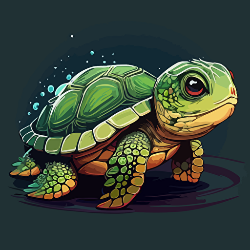 cartoon turtle vector style