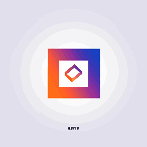 flat vector logo of square, blue purple orange gradient, simple minimal, by Ivan Chermayeff