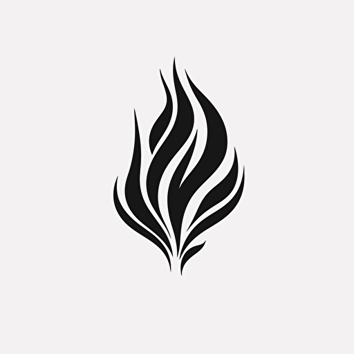 minimal simple flame icon, vector, linework handdrawn, black and white