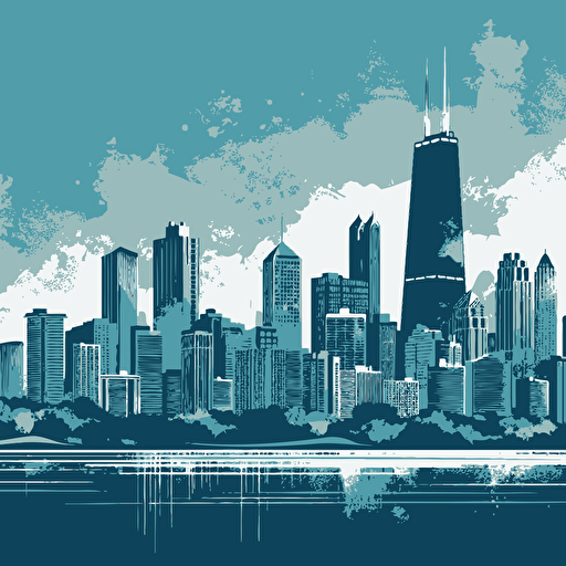 chicago skyline vector art